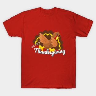 funny thanksgiving dabbing turkey T-Shirt